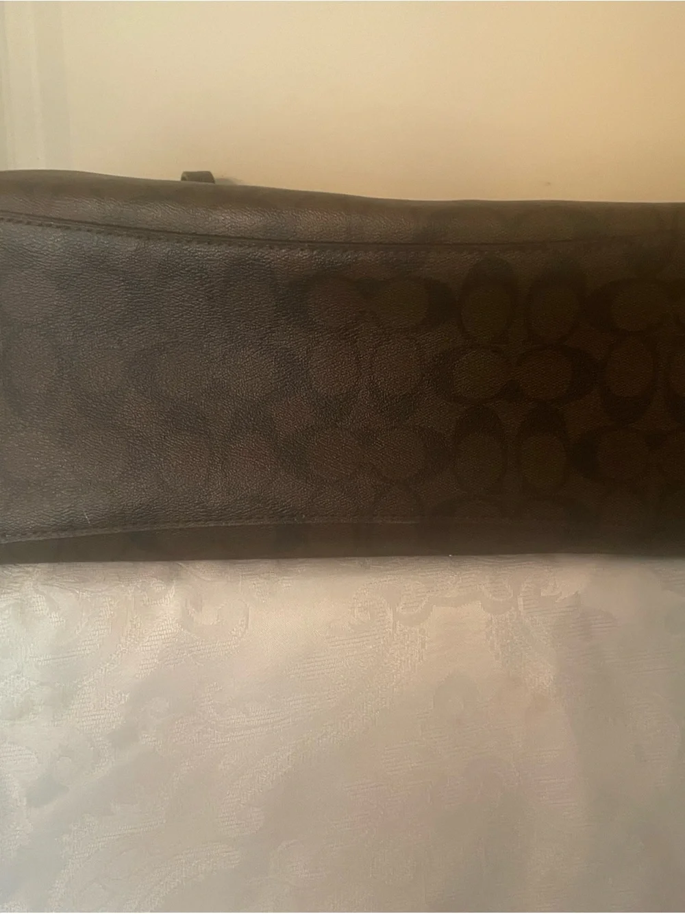 Coach Brown Signature Logo Tote with Gold Hardware